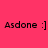 Four display 'Asdone :]' text on red, purple, blue, and gray backgrounds with varying pixelation