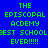 Blue background with green pixelated text reading 'THE EPISCOPAL ACADEMY BEST SCHOOL EVER!!!!' in multiple overlapping instances, some with white rectangular overlays.