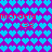 Pixelated icon with repeating blue heart pattern on purple background, red text "michaela" and ".33" in multiple positions.