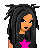 Pixel art contact sheet showing multiple fashion doll character outfits with visible text "My Outfits" and various clothing combinations including green crop top, pink pants, blue boots, black shorts, and a belly button piercing.