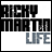 A 48x48 pixel animated contact sheet showing two frames of a Ricky Martin-themed buddy icon with text and partial portrait.