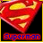 Red and yellow Superman shield icon with blue text below, showing progressive pixelation and color shifts in the text across frames.