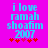Pixelated text on bright pink background with red stars, showing 'i love ramah shoafm 2007' in blue, with animation changing star colors.