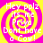 Four identical display a yellow and pink spiral background with white text reading "Hey pplz its me Priya Dont have a Cow!" in pixelated font