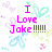 Pixelated graphic with pink text reading "I Love Jake !!!!!" surrounded by pastel-colored floral and heart shapes on a white background.