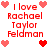 Pixelated red text and heart symbols arranged in a on white background, with animated color changes between light and dark red hearts