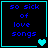 Four 48x48 pixel animated frames arranged in a contact sheet showing text and heart symbols changing across frames.