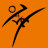 Four pixelated figures in martial arts poses on an orange background, with two black and two brown variations.