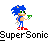 Pixel art character with blue spiky hair and red shoes holding a green object, transitioning through multiple states including light blue, white, yellow, and flame-like forms.