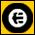 A pixelated circular icon with a white stylized 'B' on dark background, framed by yellow border.
