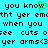 Pixelated cyan background with black text repeating phrases and a green heart symbol over 'know' in the first line.