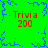 Green background with blue pixelated border and central starburst, four red "Trivia 200" text blocks at corners.