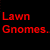 A 2x2 contact sheet of four animated frames showing a lawn gnome and text about gnomes being evil, with one frame depicting an explosion scene.