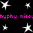 Black background with white star shapes and pink text repeating 'hyphy wife' in pixelated font across two horizontal bands.
