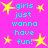 Bright pink background with cyan text reading 'girls just wanna have fun!' repeated four times, surrounded by yellow star shapes.