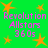 Green background with orange stars and repeated pink text reading "Revolution Allstars 360s" in a pattern