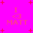 Bright pink background with red plus signs and four identical text blocks reading "I <3 MATT" in light pink.