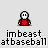 Pixel art character in red shirt with white face, transitioning through four poses including baseball stance and blood-splatter effects across three of frames