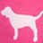 Pixelated white dog silhouette on pink background with 'love' and 'dogs' text below, static image.
