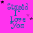identical 'Stupid I Love You' text icons on a bright pink background with scattered stars