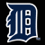 Blue and white pixelated icon shaped like the state of Michigan with a large stylized 'D' on left side and three vertical rectangles on right side, all outlined in white against black background.