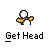 Two side-by-side animated frames of a pixelated stick figure icon with yellow arms and white body against gray background, each labeled "Get Head" below.