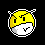 Pixel art contact sheet showing two frames of a yellow and white cartoon character with checkered accents, displaying facial expression changes across animation frames.