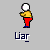 Pixelated character in yellow shirt and red pants with white head, showing sequential lying actions from one lie to four lies with arrow props.