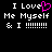 Pixelated text on black background with pink heart replacing 'o' in 'Love', two identical copies side-by-side.