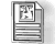 A grayscale document icon with a folded corner, featuring a small square image of a person in the top-left and horizontal lines representing text below.