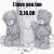 Pixelated gray figure with blue accents, black rectangular text blocks above the head on a white background.