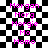 A black-and-white checkered background displays pink pixelated text variations of 'Morgan', 'Morg', 'Morgie', 'Mo', and 'Momo' in two vertical