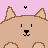Two pixelated dog heads with brown ears and noses, black eyes and mouths on a light pink background featuring a small black heart above the left head.