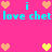 Pixelated icon with pink background, blue text, and heart symbols in orange and yellow.