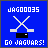 Blue square icon with white hockey sticks crossed over black puck, text 'JAG00035' at top and 'GO JAGUARS!' below.