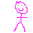 A pink stick figure named Bob dances through four distinct poses with text labels, rendered in pixelated style on white background.