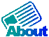 nine identical 'About' icons with a document symbol, each in varying shades of blue and cyan on gray background
