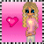 Pixelated icon featuring a blonde girl with blue eyes, pink heart, star-topped wand, 'love' text, and 'jordan' nameplate on pink gradient background.