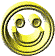 Yellow circular icon with smiling face showing eyes and mouth, rotating through multiple angles against gray background.
