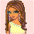 Pixel art icon of a woman with long brown hair wearing sunglasses and a yellow dress, next to pink text reading "Aeropostale girl" on a light pink background.