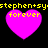 Four identical pixelated pink hearts with yellow text 'forever' inside, arranged in a on black background