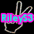 Four distinct buddy icons arranged in a , each with unique visual elements and text overlays on black backgrounds