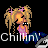 Pixel art buddy icon of a cartoon woman with blonde hair and pink accents wearing a purple dress, standing next to stylized text reading "Chillin'" on black background.