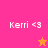 A static image with four quadrants displaying 'Kerri <3' text and star symbols on pink, coral, and orange backgrounds.
