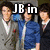 A four- shows a group of people with text overlays; top-left reads 'JB in', bottom-left displays '8/26', and right side features 'Hershey' over colorful circular shapes