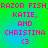 Pixelated text in bright pink on a green-to-blue gradient background, repeated across four identical quadrants.
