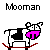 Pixel art animation of a cow mascot on a skateboard performing tricks across 12 frames in a contact sheet layout.