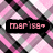 Pixelated icon with pink and gray abstract background, black rectangular banner displaying 'marie' in light red pixel font.