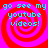 Four identical red and pink spiral backgrounds with cyan text reading 'go see my youtube videos!' in pixelated font.