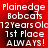 Red background with white pixelated text reading 'Plainedge Bobcats 12Years Old 1st Place ALWAYS!' in four identical